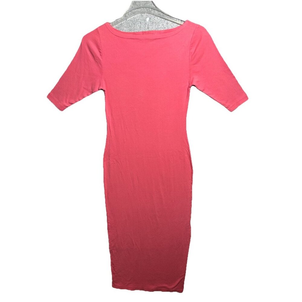 Vintage Newport News Easy Style Womens Dress Medium Full Bodycon Peach Cotton